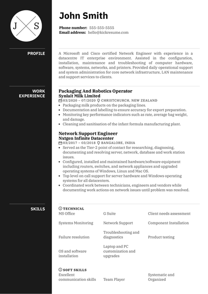 Global Services IT Professional Resume Example