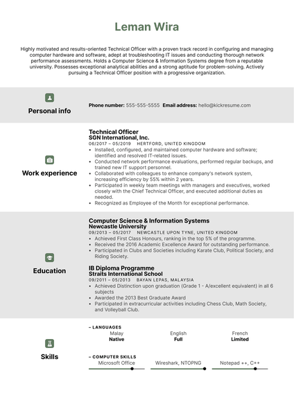 Graduate Accountant Resume Sample