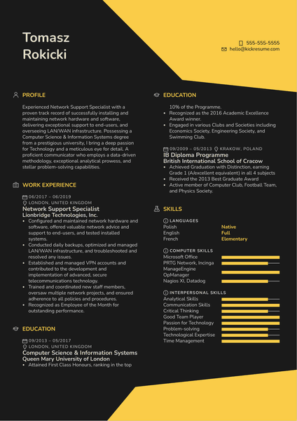 Business Continuity Manager Resume Example