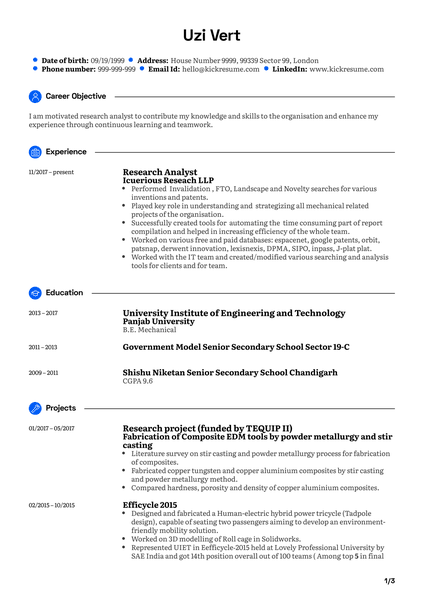 Senior Marketing Analyst CV Example