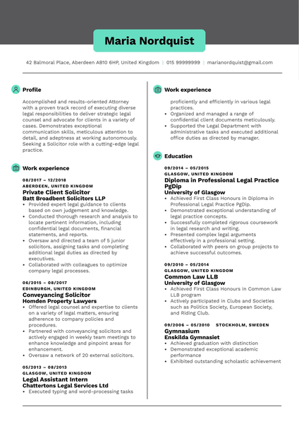 Solicitor Resume Template