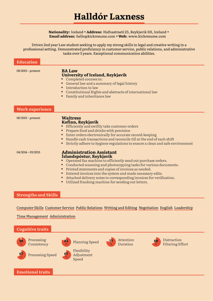 Student Resume Law Internship