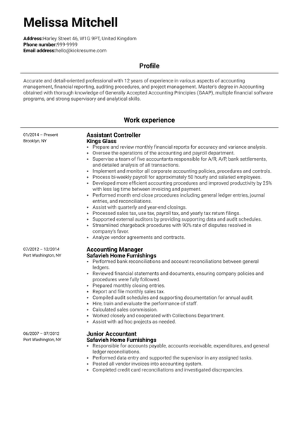 Producer & Presenter Resume Example