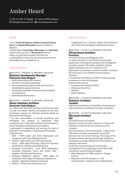 Experienced Business Development Manager CV Sample
