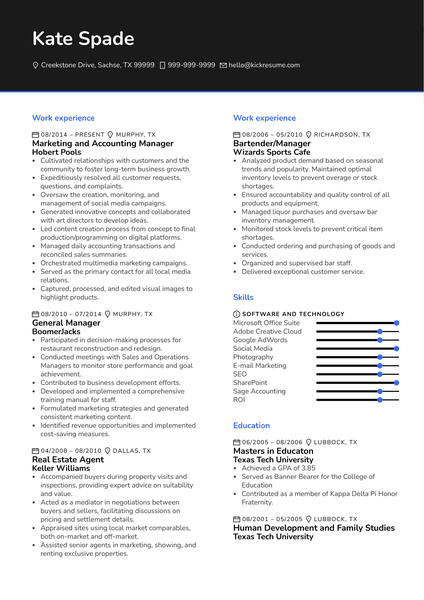 Marketing Manager CV Sample