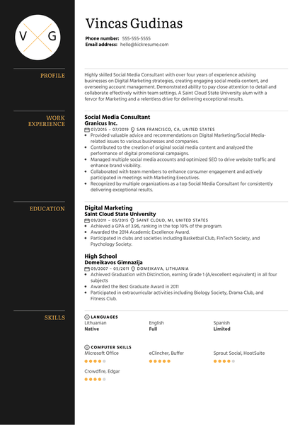 Animator Resume Example