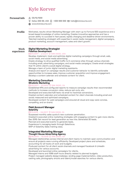 Wedding Planner Resume Example