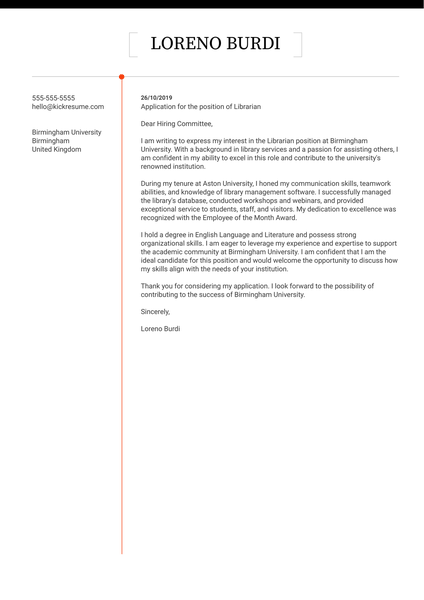 Financial Services Associate Cover Letter Sample