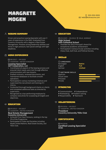 Leasing Specialist Resume Sample