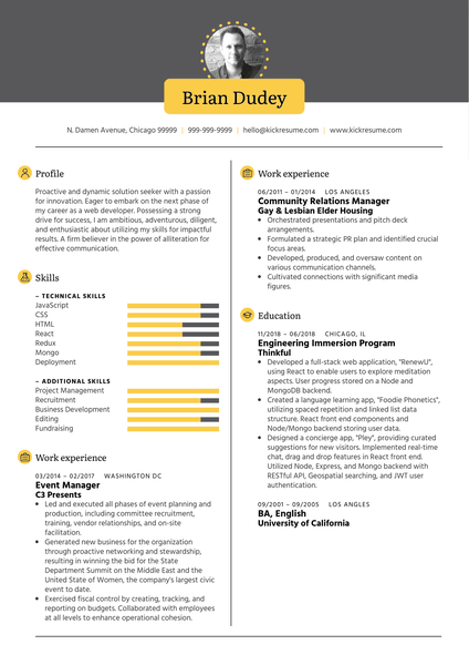 Full Stack Developer CV Sample
