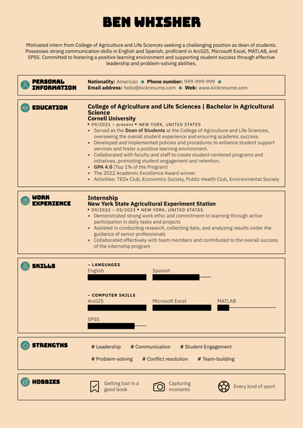 Dean of Students Resume Sample