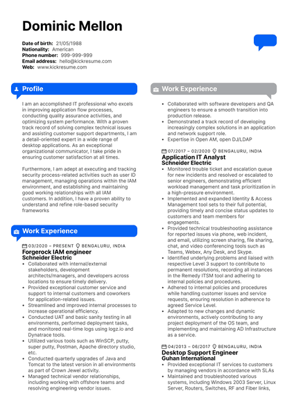 Forgerock Engineer at Schneider electric Resume Sample