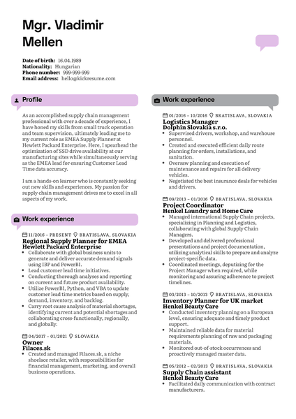 Digital Transformation Program Manager at HPE Resume Sample