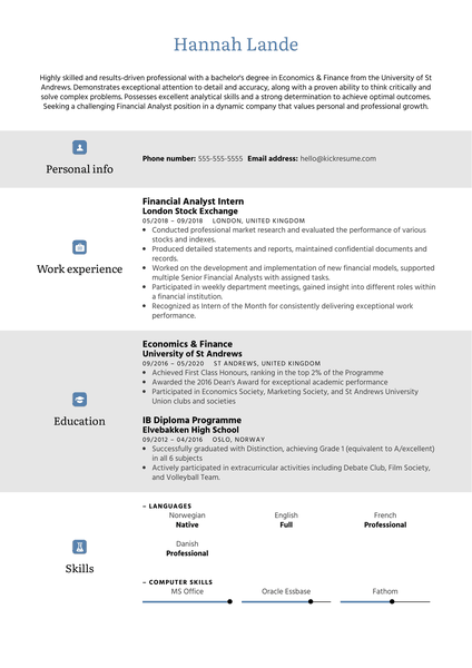 Objective Statement Resume Example