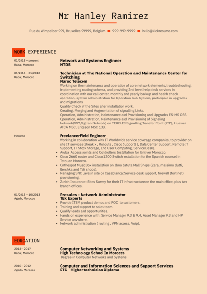 Systems Engineer Resume Example