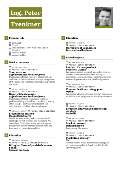 Dell Junior Product Line Manager Resume Template