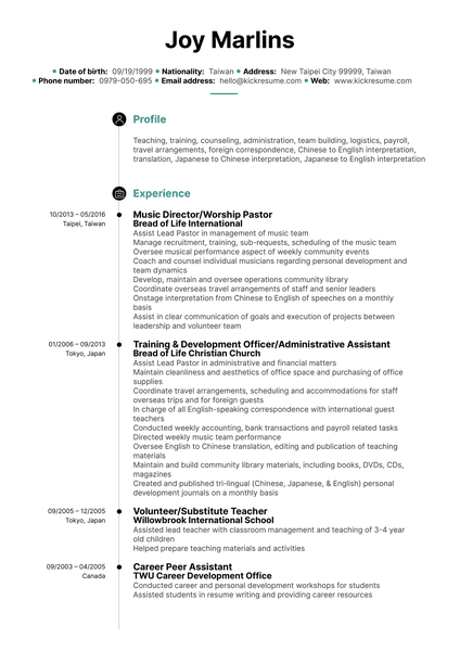 Housekeeper Resume Example