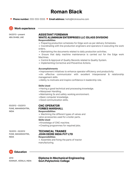 Barista Manager Resume Example