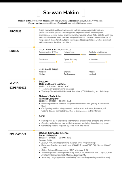 Assistant Lecturer Resume Sample