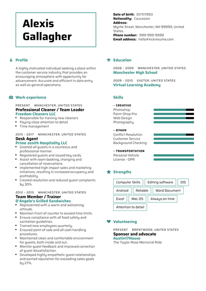 Contract Specialist Resume Example