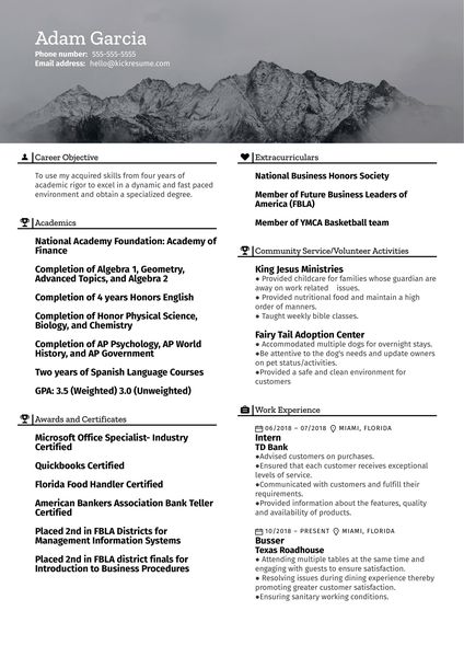 Kenanga Assistant Vice President Resume Sample