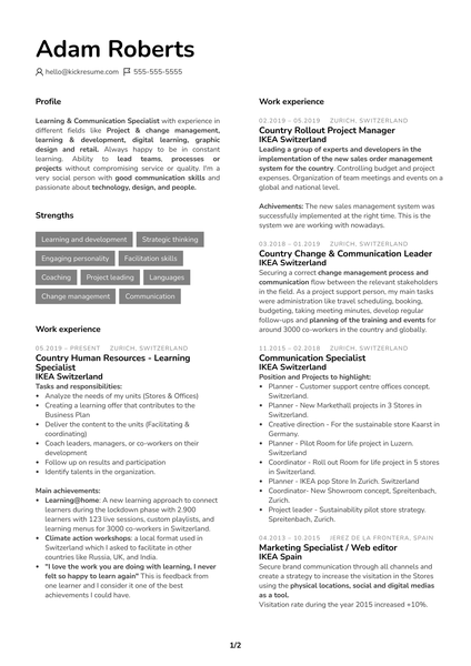 Office Cleaner Resume Example