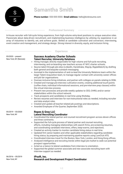 Digital Marketing Resume Sample