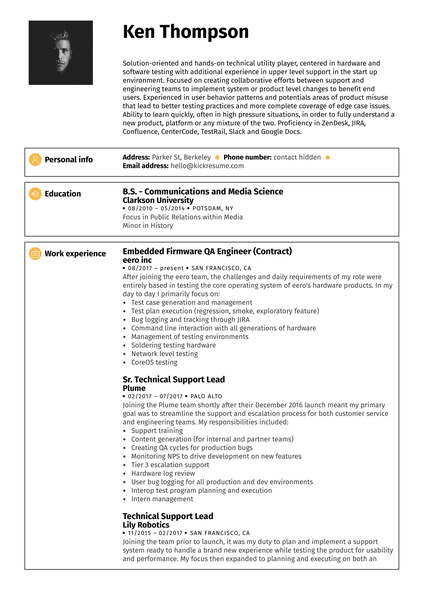 QA Engineer Resume Example