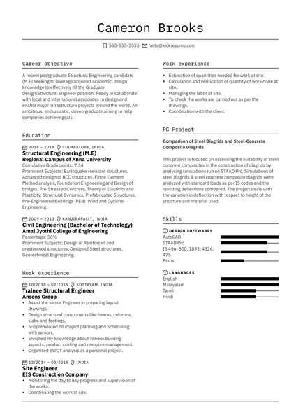 E&I Technologies	Structural Engineer Resume Example