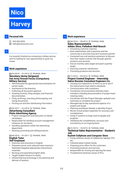 Logistics Assistant CV Example