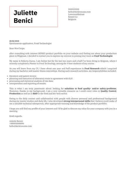 Quality Control Project Technician Cover Letter
