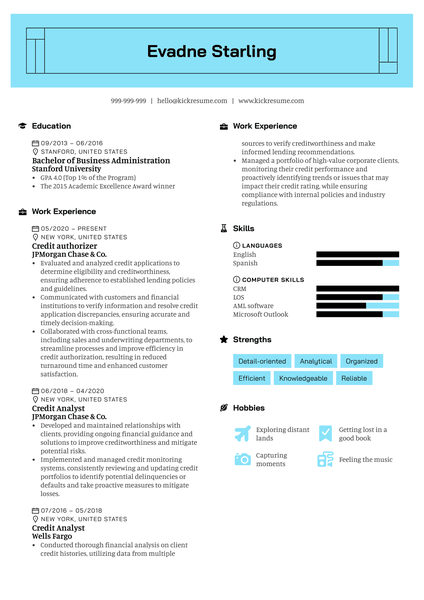 Financial Services Associate Resume Example