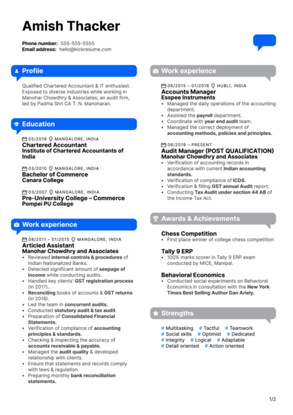 Aequs Assistant Manager Resume Example