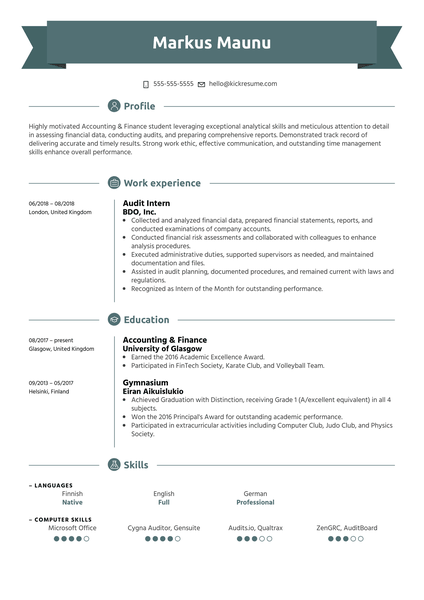 Financial Advisor Trainee Resume Example