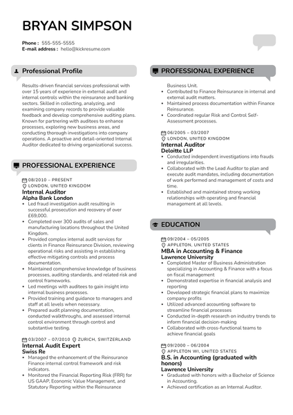 Financial Advisor Intern Resume Example