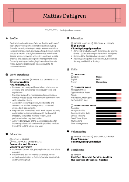 Portfolio Manager Resume Template