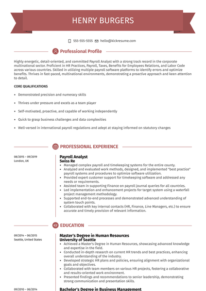 Financial Advisor Resume Template