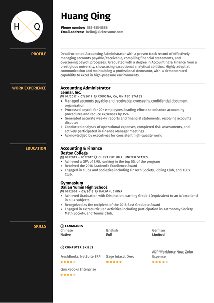 Payroll Manager Resume Example