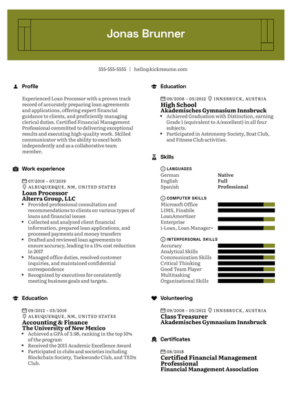 Income Tax Preparer Resume Example