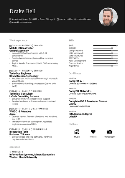 Mobile Software Engineer Resume Sample