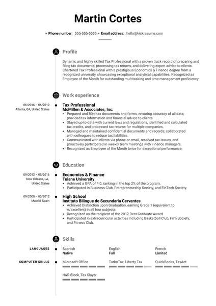 Interior Designer Resume Example