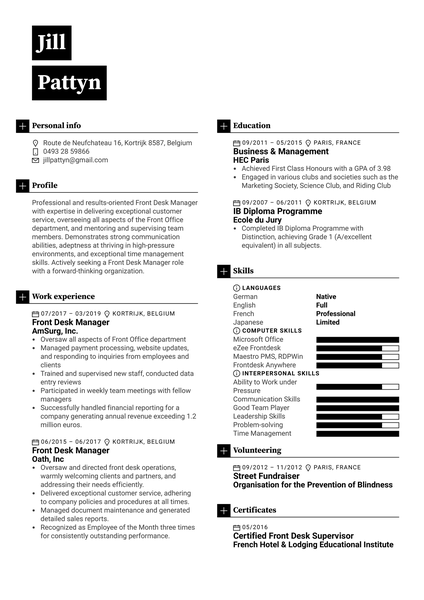 Entertainment Account Manager Resume Sample