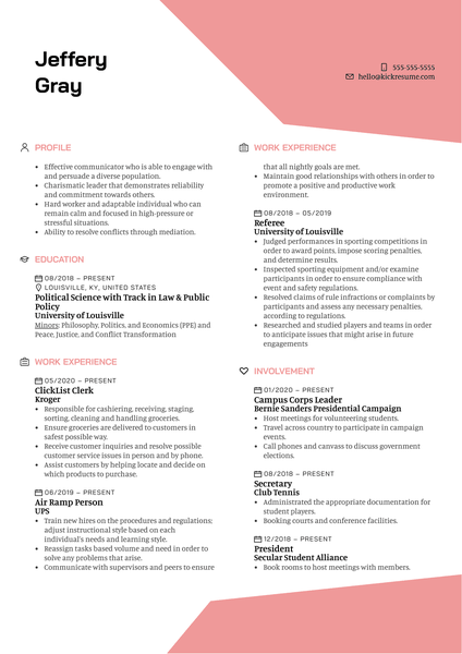 Kroger Clerk Resume Example