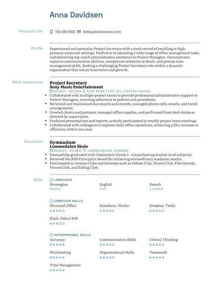 Employment Consultant Resume Example