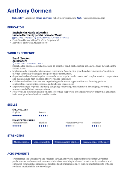 Mason Resume Sample