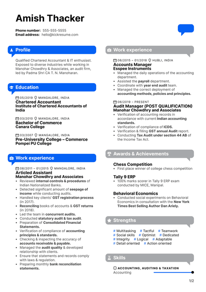 Aequs Assistant Manager Resume Example