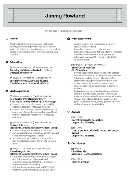 Communications Intern Resume Example