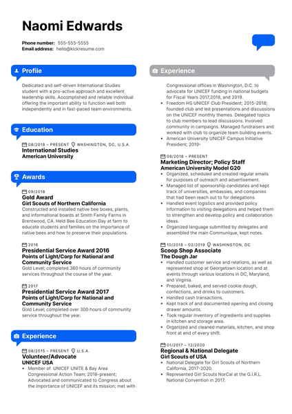 Scouting BSA Program Intern Resume Example