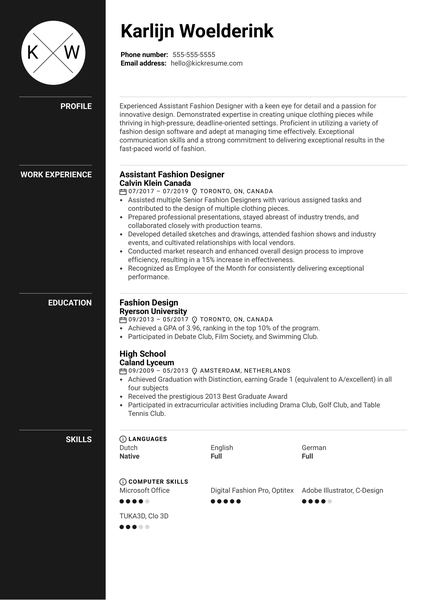 Industrial Designer Resume Example