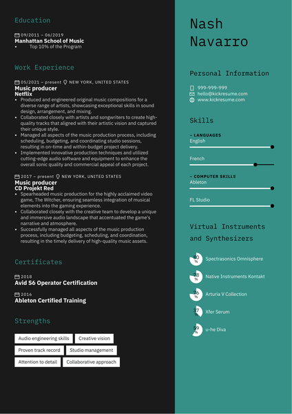 Field Technician Resume Template